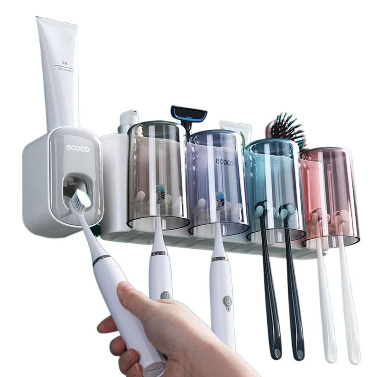 GENERICO - Dispensador Pasta Dental Y Porta Cepillos De Dientes