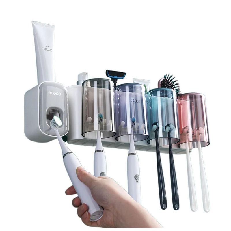 GENERICO - Dispensador Pasta Dental Y Porta Cepillos De Dientes