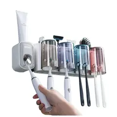 GENERICO - Dispensador Pasta Dental Y Porta Cepillos De Dientes