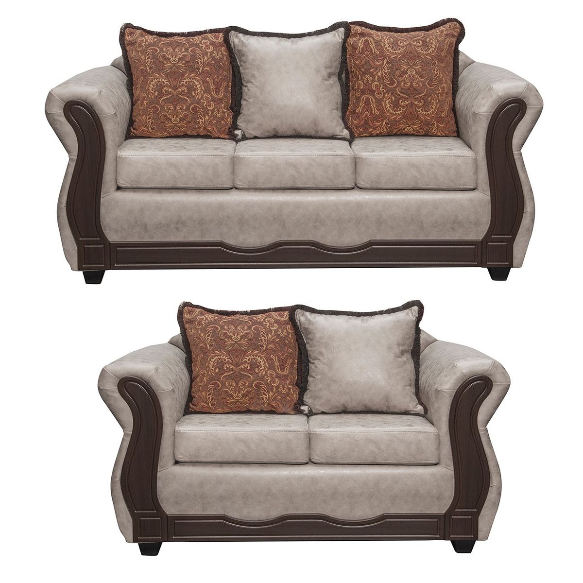 GENERICO - Juego de Living 3 2 Sofia PU Crema