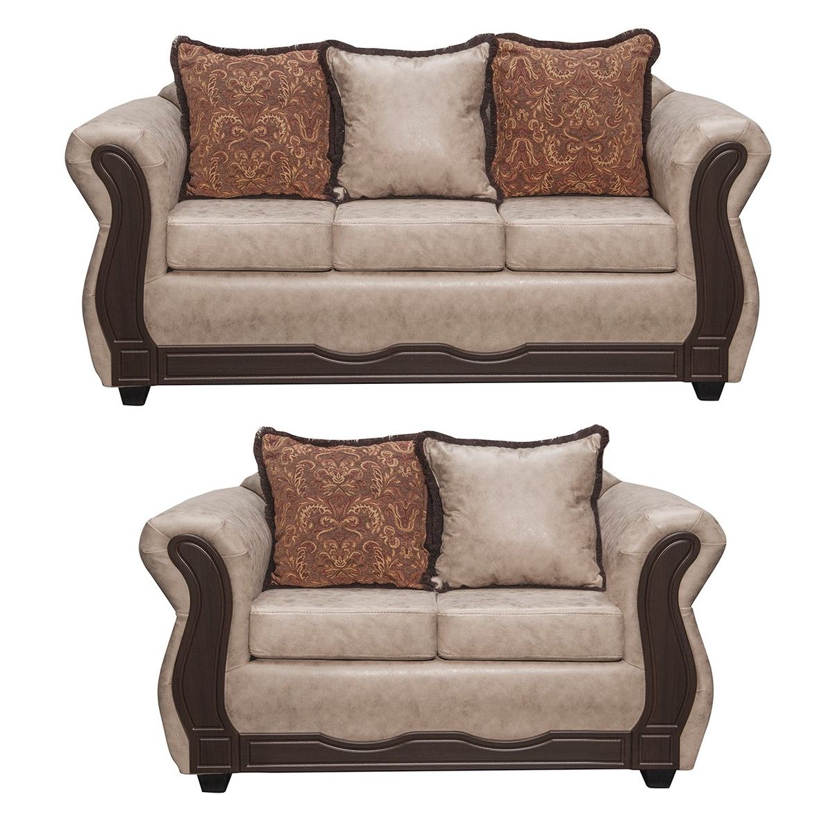 BLACK FACTORY - Juego de Living 3 2 Sofia PU Beige