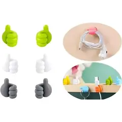 GENERICO - 6 Clips Organizadores Cables Notebook Llaves Auriculares