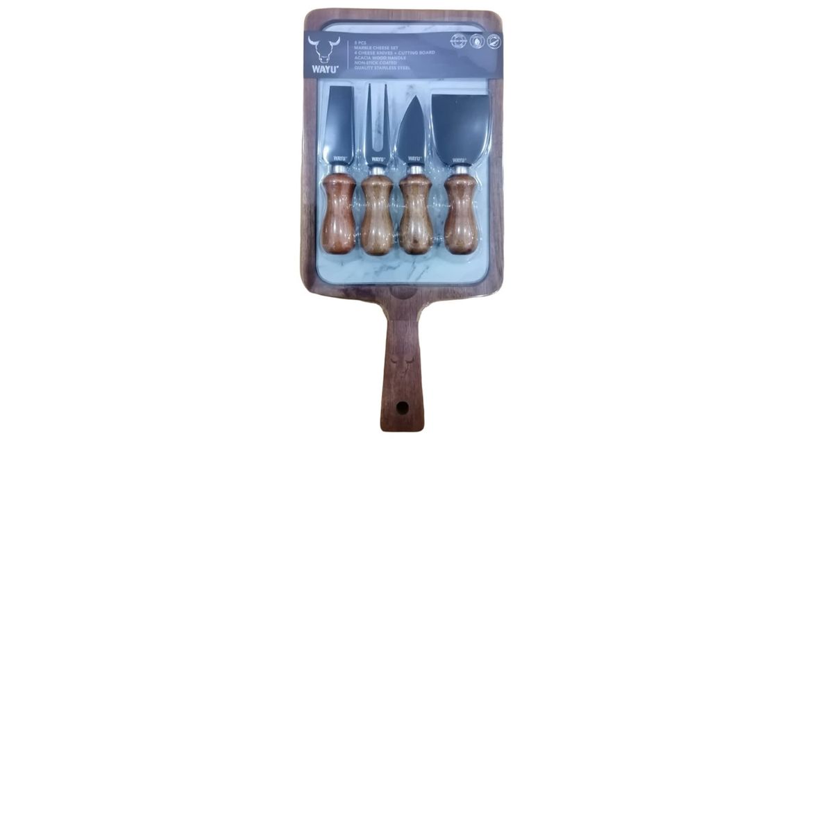 WAYU - SET TABLA DE MADERA PARA CORTAR QUESOS PICOTEO WAYU 5pcs