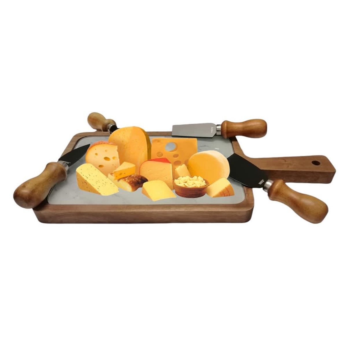 WAYU - SET TABLA DE MADERA PARA CORTAR QUESOS PICOTEO WAYU 5pcs