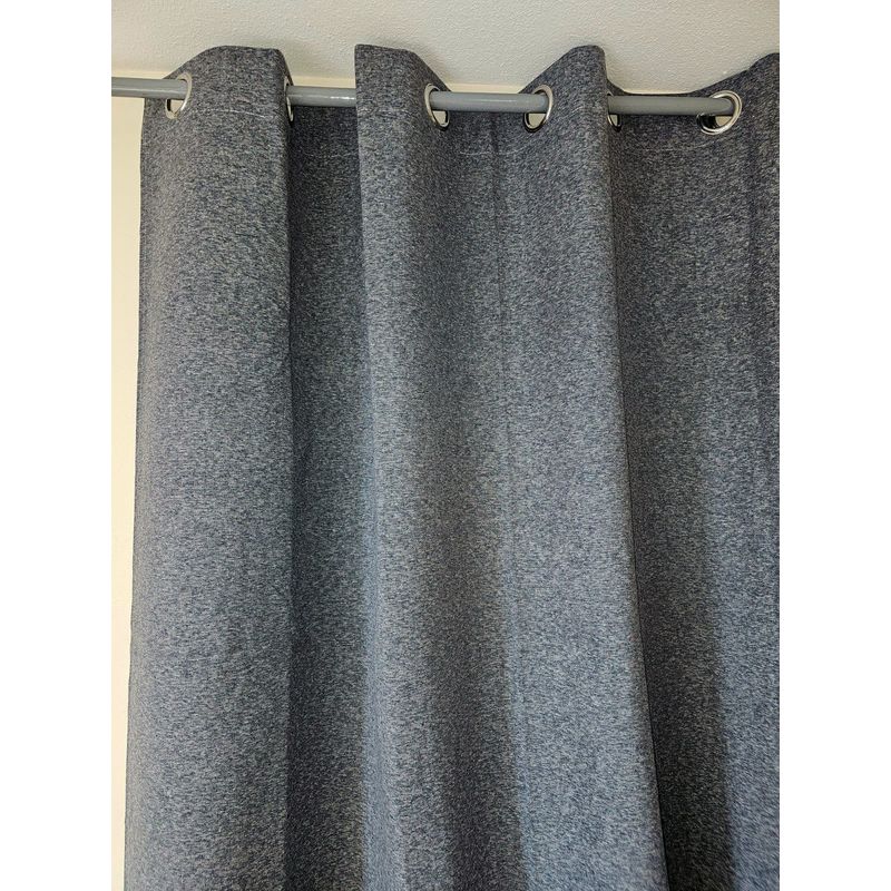 GENERICO - Set de Cortinas Blackout 2 Paños Color Negro Jaspeado
