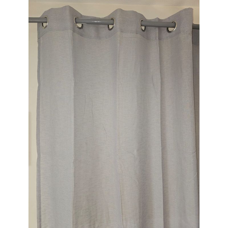 GENERICO - Set de Cortinas Visillo tipo Velo - 2 Paños 140x230cm Color Gris