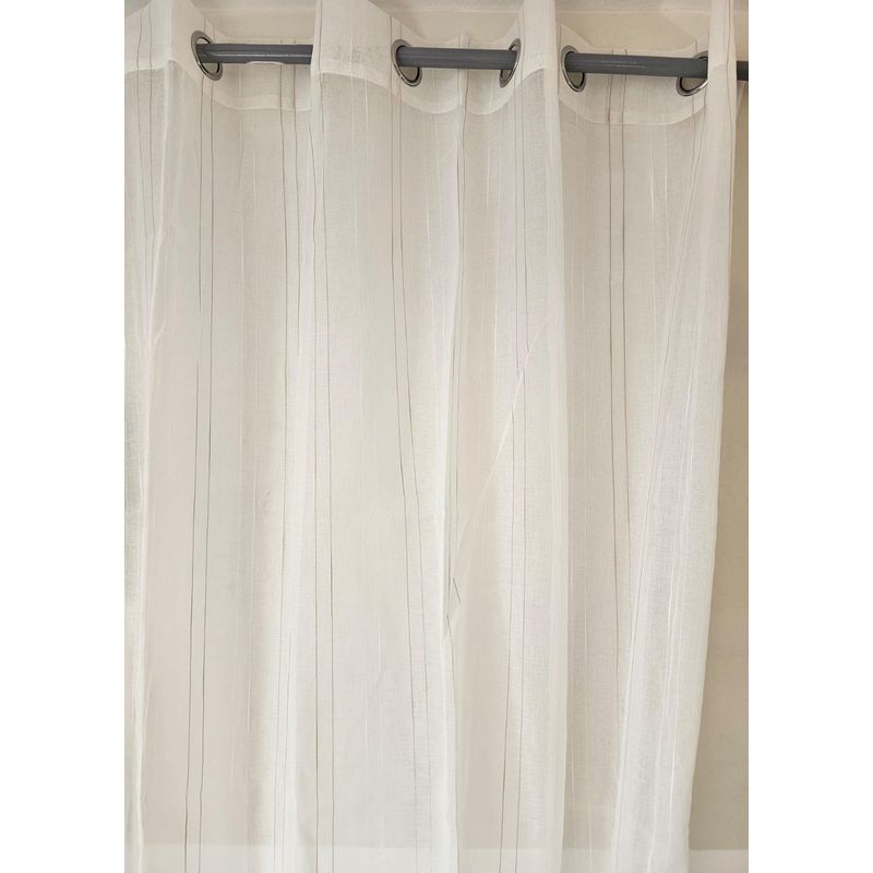 GENERICO - Set de Cortinas Visillo tipo Velo - 2 Paños 140x230cm Color Blanco