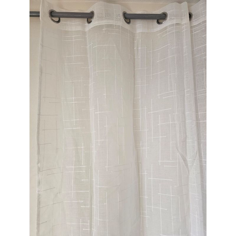 GENERICO - Set de Cortinas Visillo tipo Velo - 2 Paños 140x230cm Color Blanco