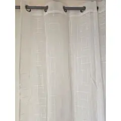 GENERICO - Set de Cortinas Visillo tipo Velo - 2 Paños 140x230cm Color Blanco