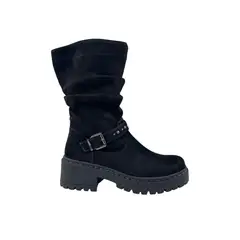 PAND G - Bota Negra Gamuza Mujer