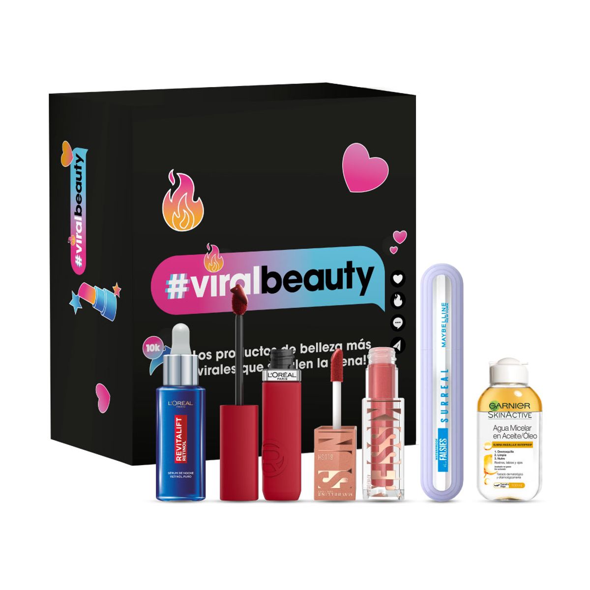 LOREAL PARIS - Viral Beauty Box LOréal Paris Sérum Retinol y Makeup Glam