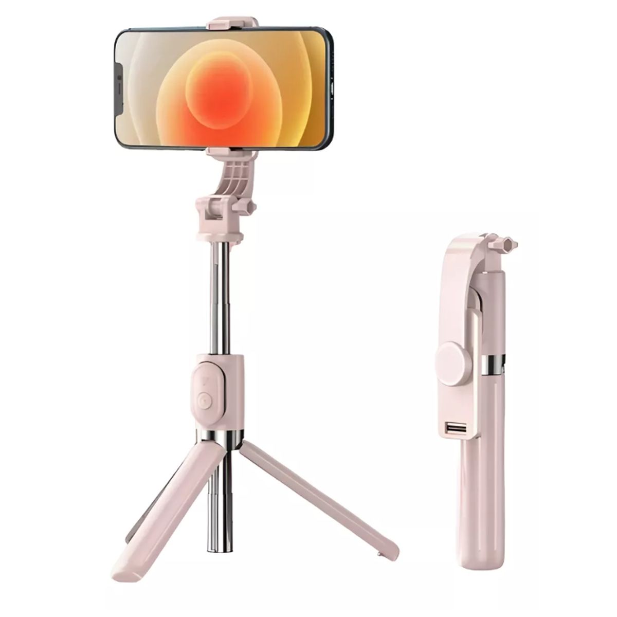 GENERICO - Palo Selfie Baston Selfie Trípode Extensible Bluetooth Rosa