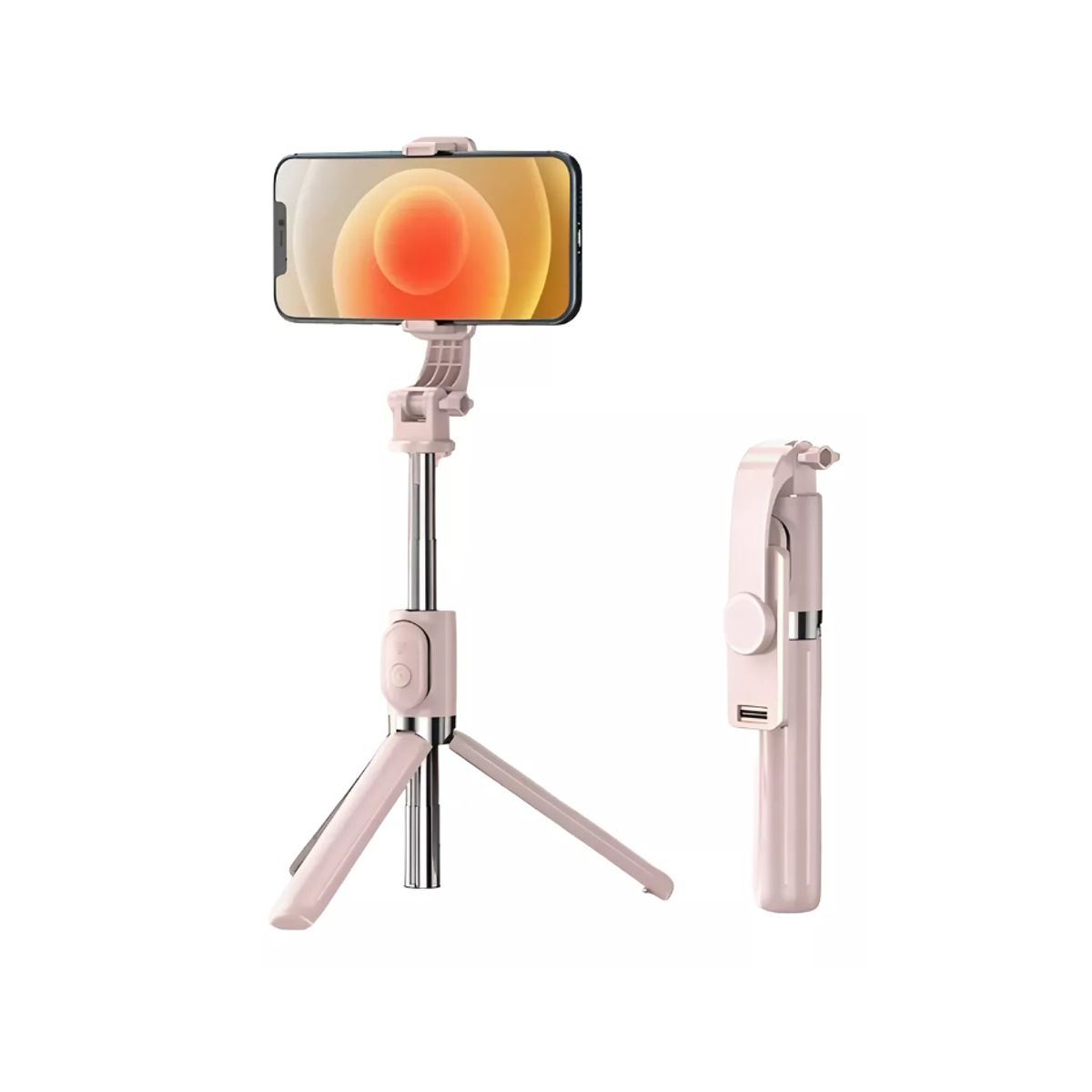 GENERICO - Palo Selfie Baston Selfie Trípode Extensible Bluetooth Rosa