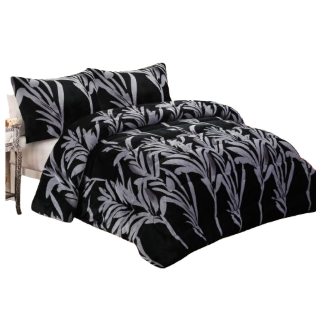 GENERICO - plumon 2 plaza NEGRO MODERNO PLUSH con chiporro TF YH22