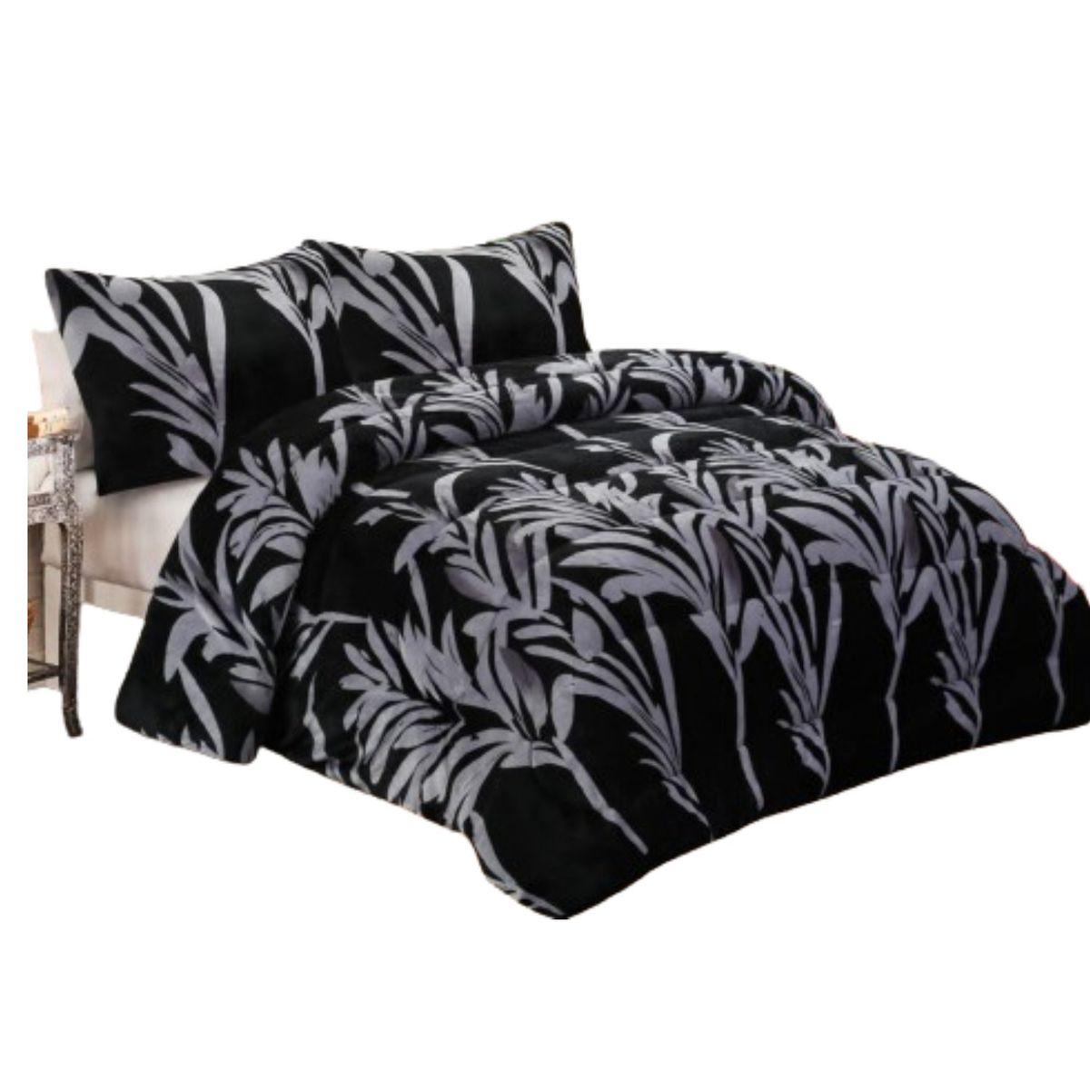 GENERICO - plumon 2 plaza NEGRO MODERNO PLUSH con chiporro TF YH22
