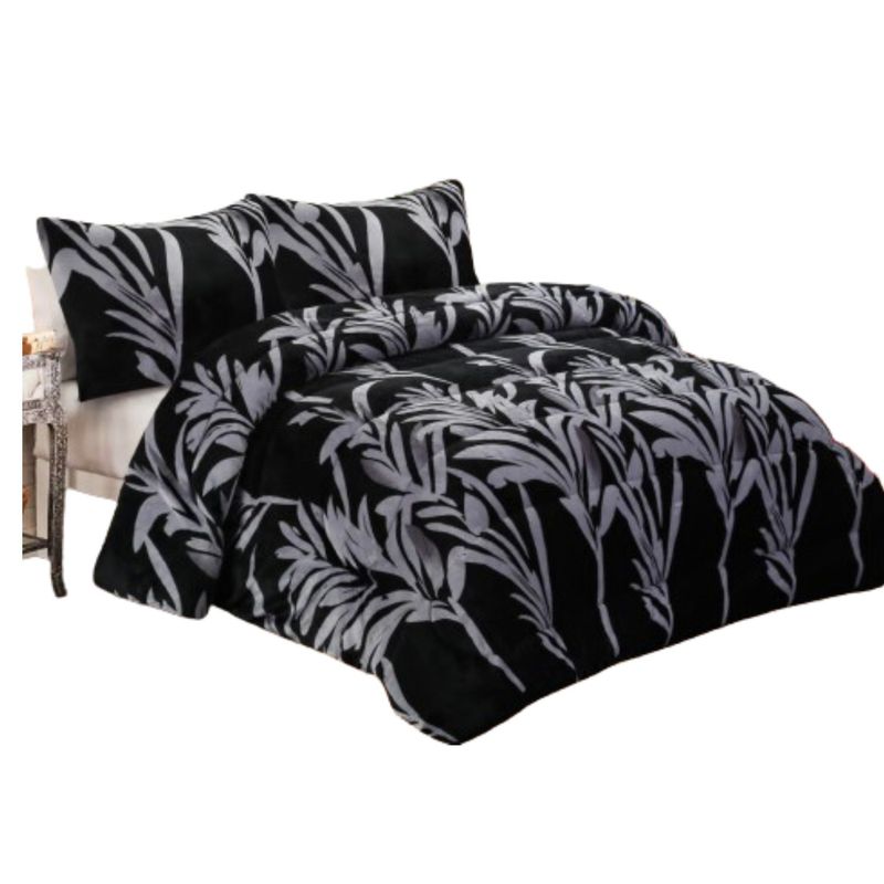 GENERICO - plumon 2 plaza NEGRO MODERNO PLUSH con chiporro TF YH22