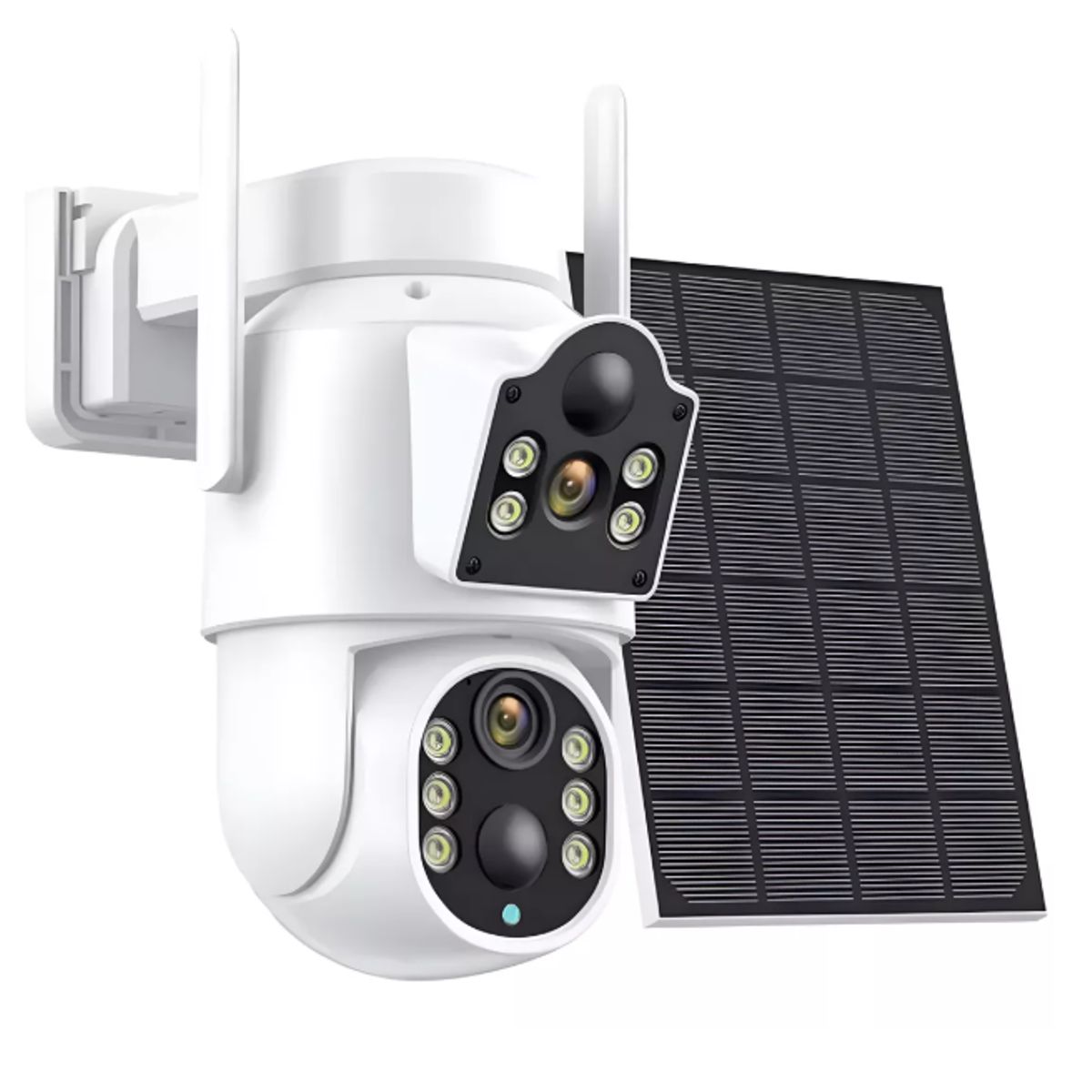 GENERICO - Cámara Seguridad Solar Doble Lente