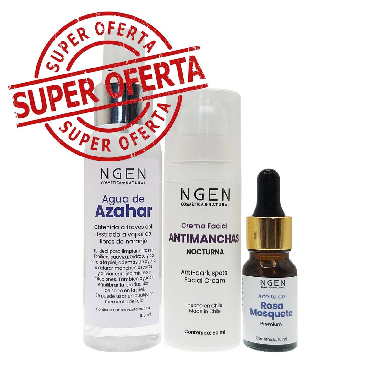 COSMETICA NATURAL NGEN - Set Facial Antimanchas  Ilumina Hidrata y Regenera tu Piel