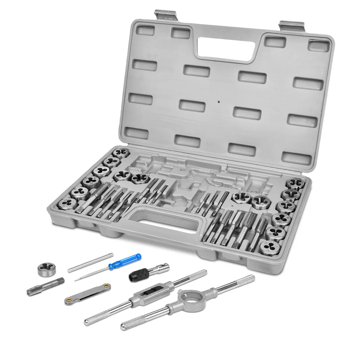 AIZO - Set De Machuelos Y Terraja Métrico De Acero M3-m12 40pzs