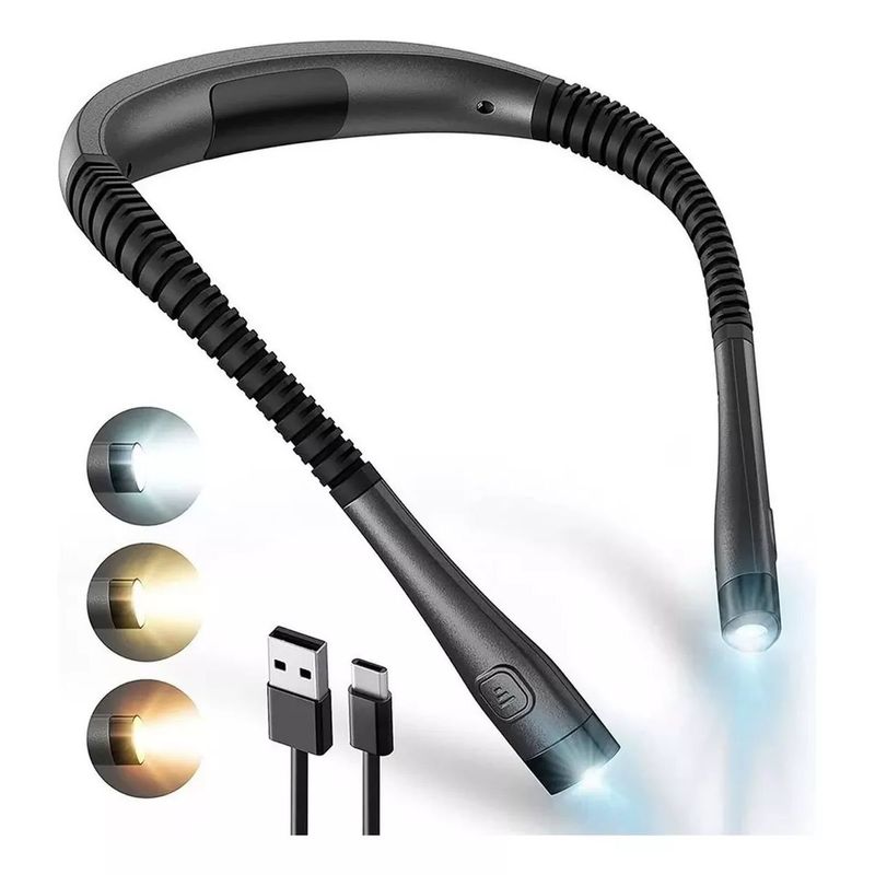 EDWINAYY - Lampara Led Recargable Para Cuello Lectura ángulo Ajustable