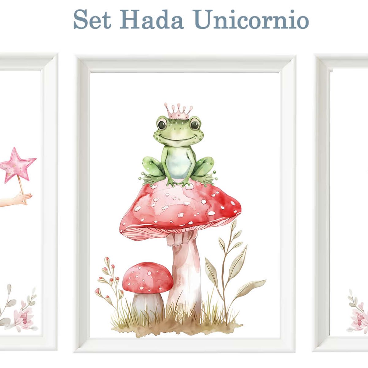 DECORACION CREATIVA - Set Cuadro Infantil niña - Hada Unicornio