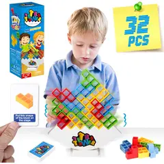 PANGUI TOYS - Balanceo De Bloques Tetris 32 Piezas -tetra Tower