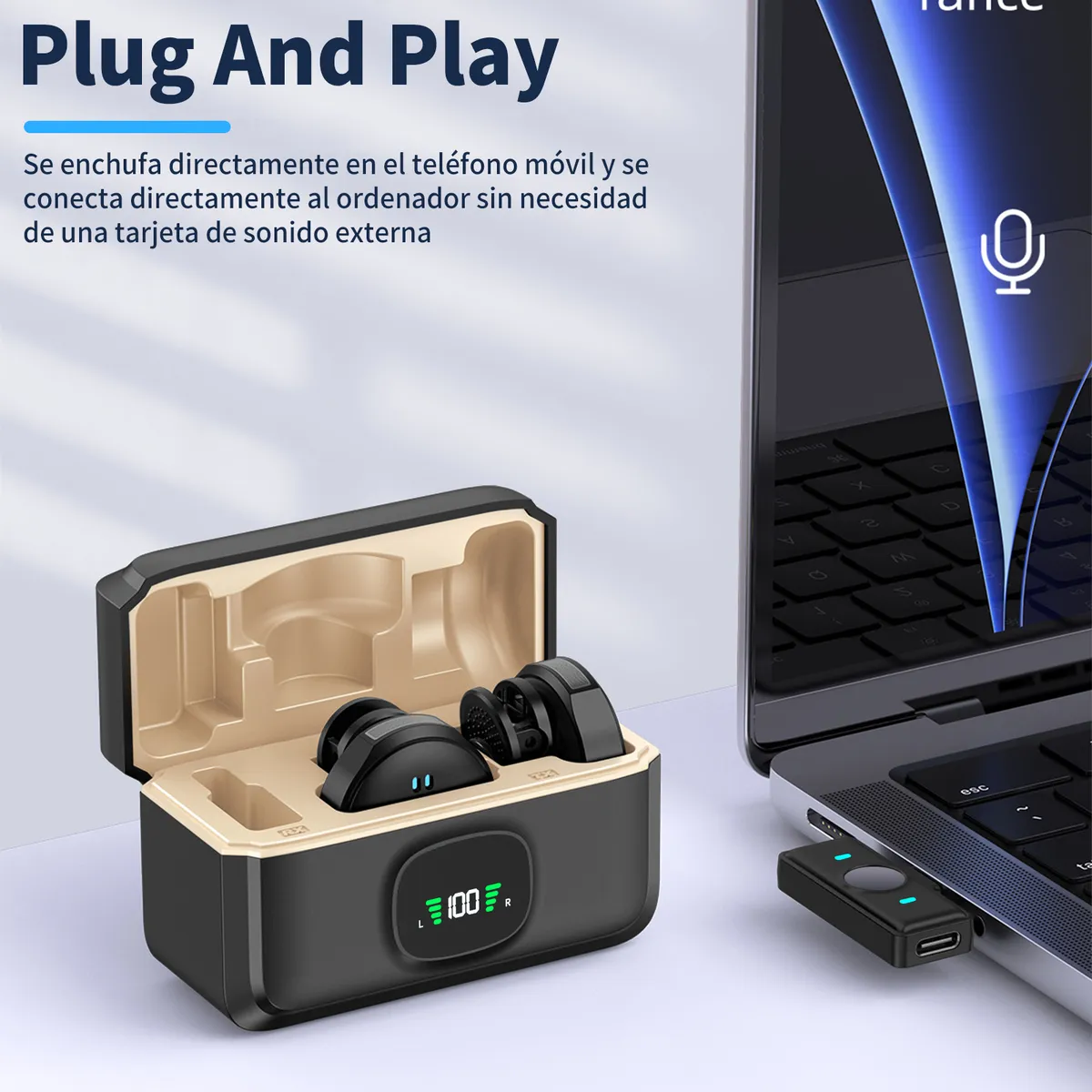 AIZO - Micrófono De Solapa Inalambrico Doble Para iPhone Y Android