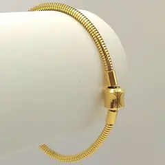 GENERICO - Brazalete de Tejido Serpiente con Broche Barril de Oro Laminado 18k