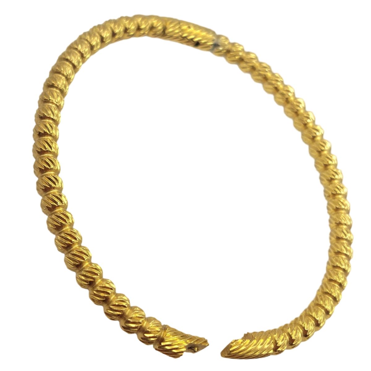 GENERICO - Brazalete Rígido Esferas Oro Diamantadas con Cierre Click Oro Laminado