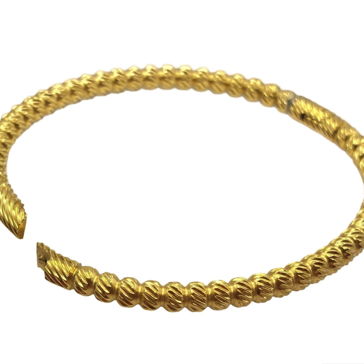 GENERICO - Brazalete Rígido Esferas Oro Diamantadas con Cierre Click Oro Laminado