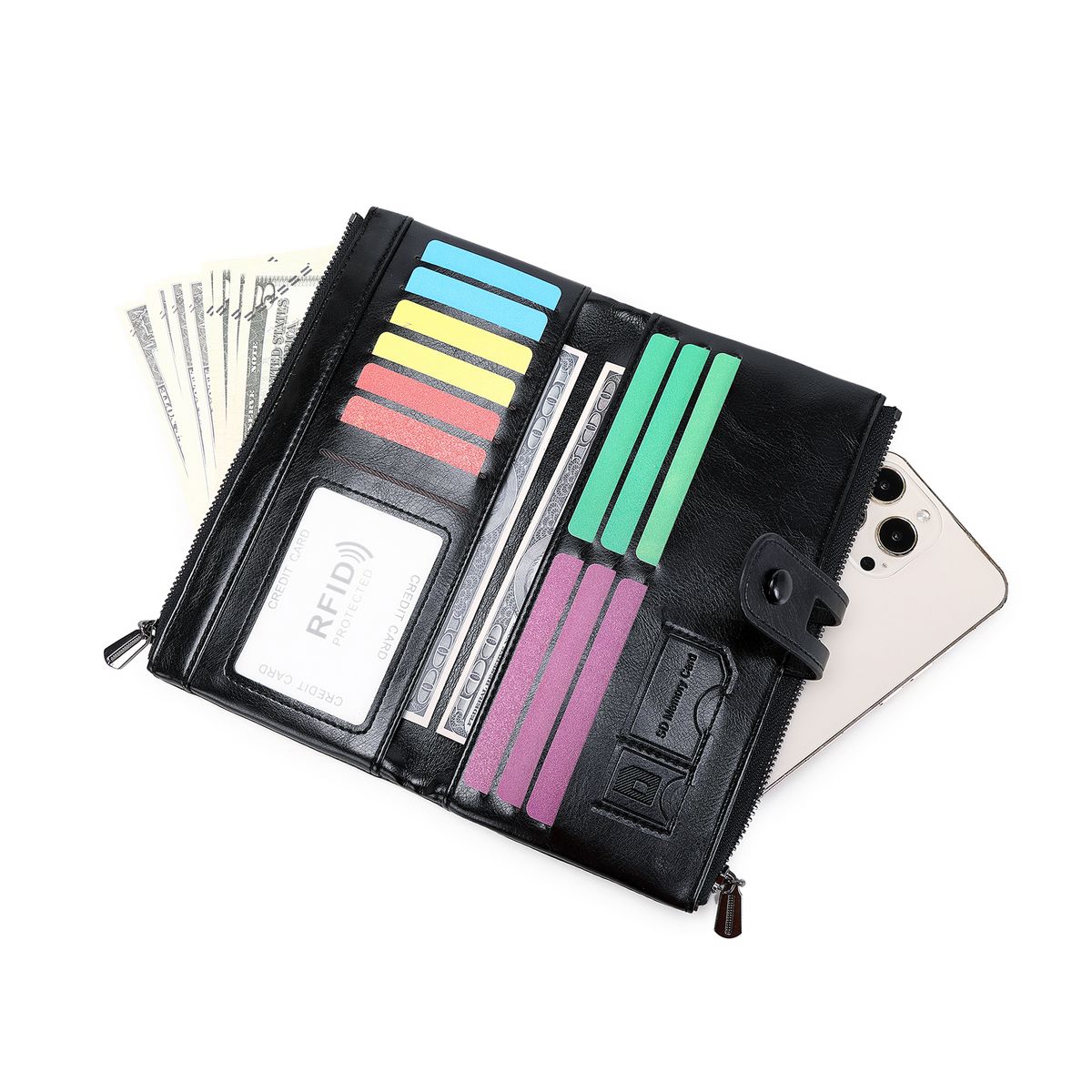 YAYKO - Billetera Tarjetero Monedero Elegante De Mujer Eco Cuero