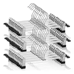 KUANGYE - Pack 30 Colgadores Ganchos Metalicos Con Pinza Para Pantalon