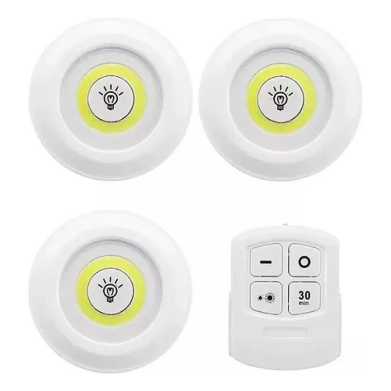 MOVI - Set de 3 Luces LED COB de Emergencia con Control Remoto