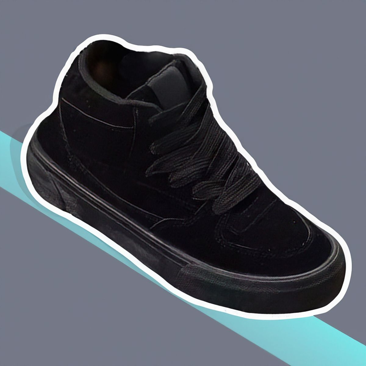 PAND G - Zapatillas Hombre Modelo Skater Caña Alta Negro 40 al 44 - 7646