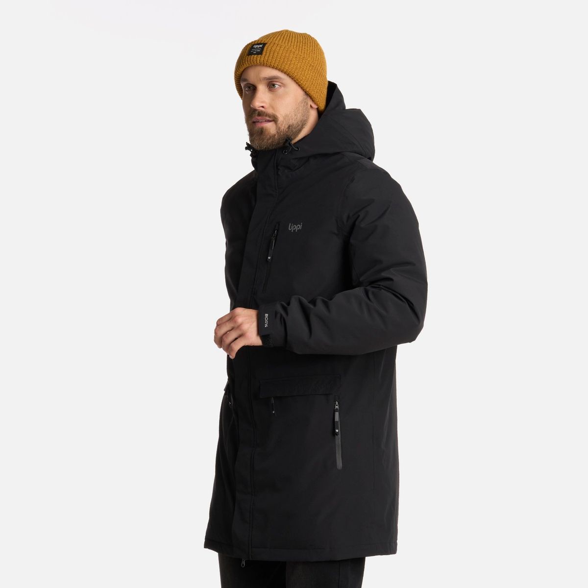 LIPPI - Chaqueta Hombre Mountains Live B-Dry Down Long Jacket Negro Lippi