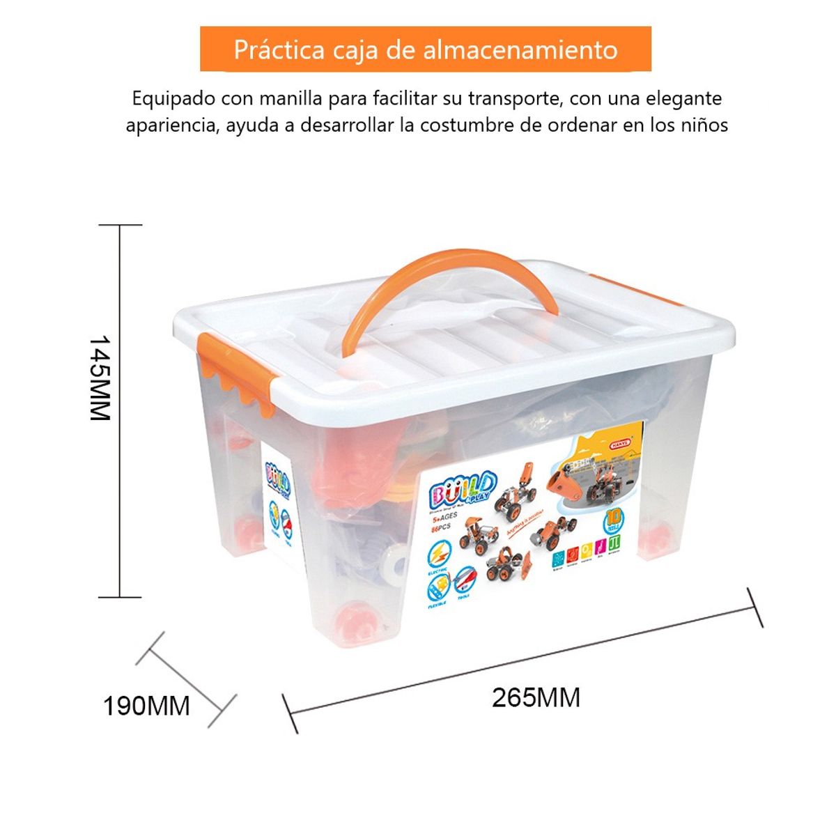 HANYE - Set De Máquinas Armables 5 En 1 - Con motor - 86 piezas