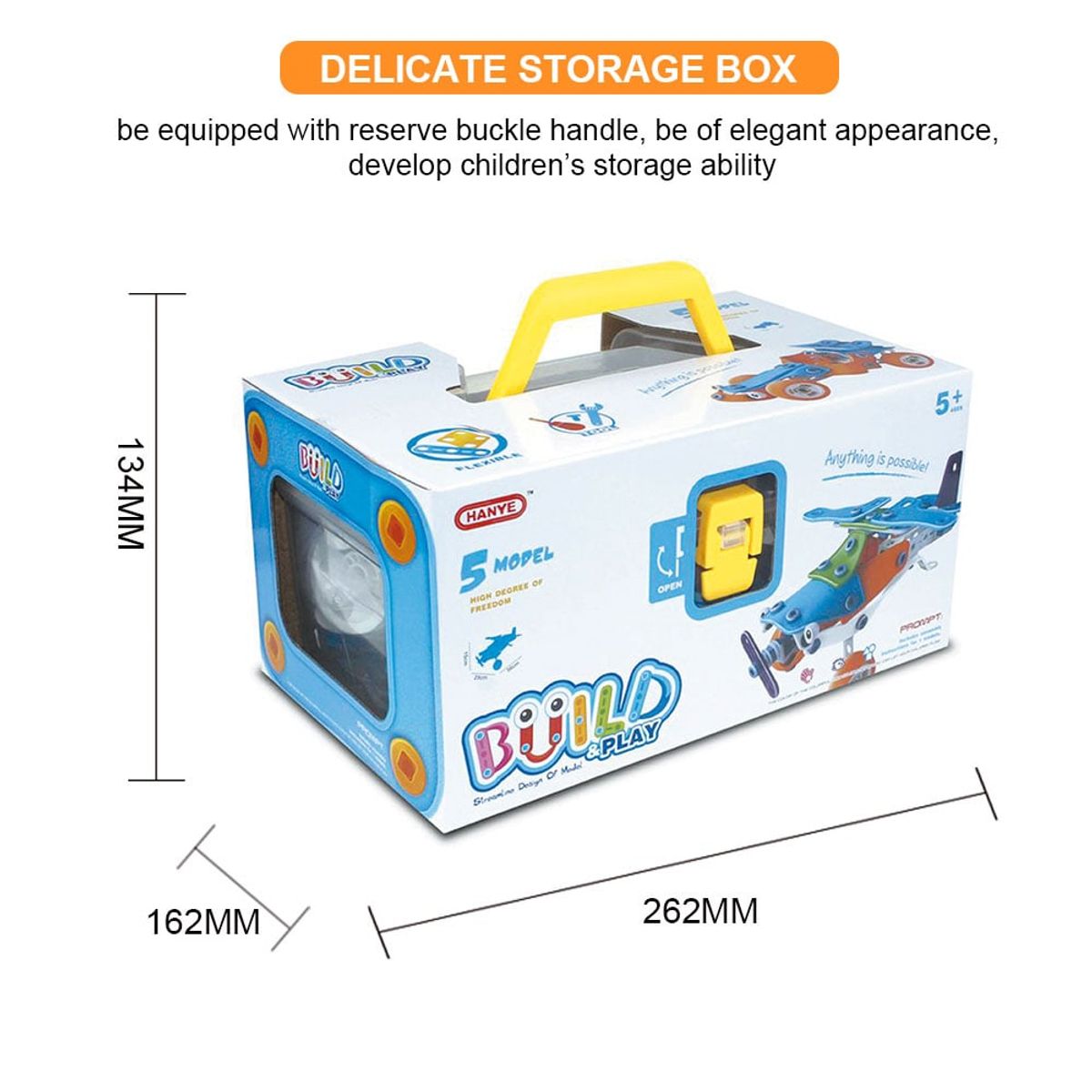 HANYE - Set De Vehículos Armables 5 En 1 - Flexible - 132 Piezas