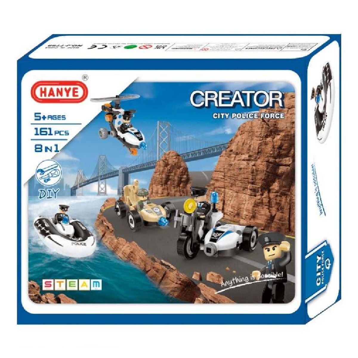 HANYE - Set armable de policías 8 en 1