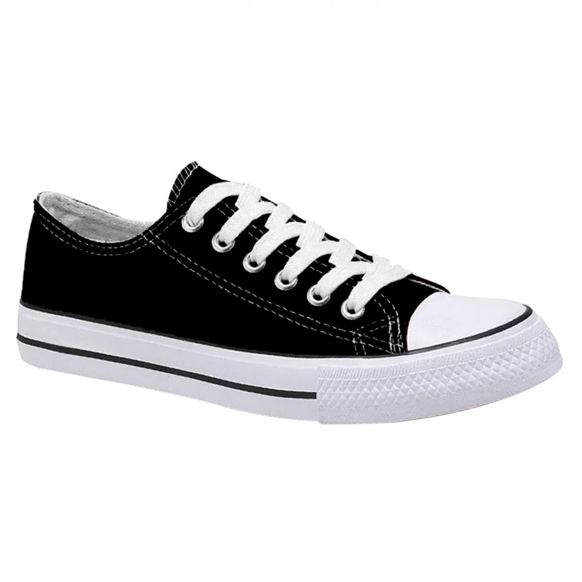 PAND G - Zapatilla Urbana De lona unisex Casual - Negro Blanco - 7079