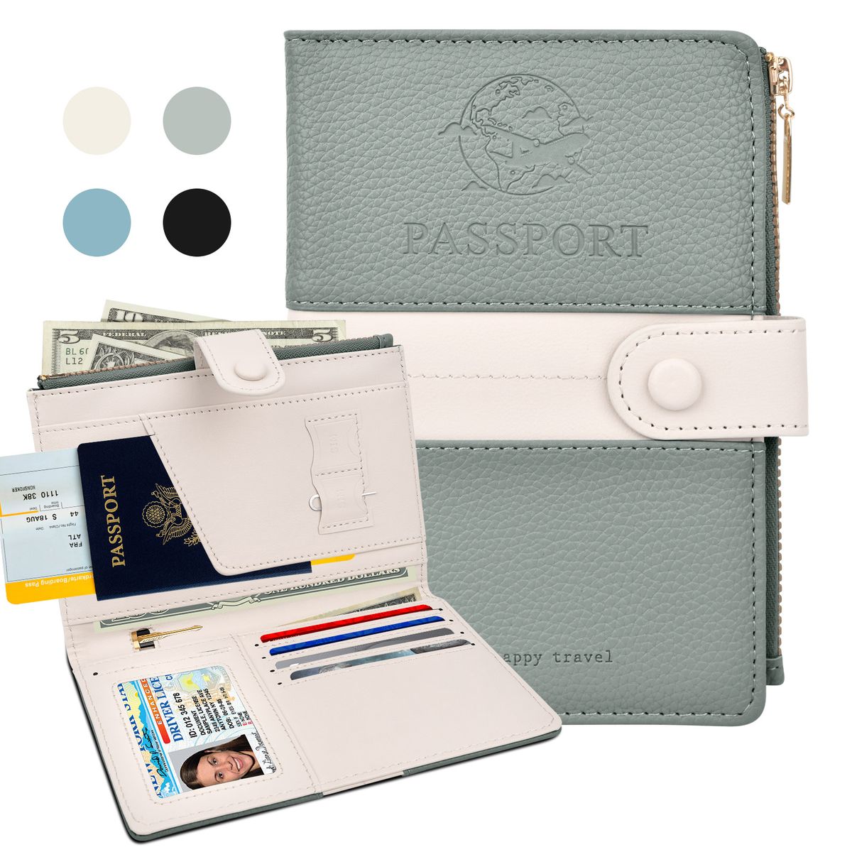 YAYKO - Porta Pasaporte Documentos Funda de Viaje con Proteccion RFID