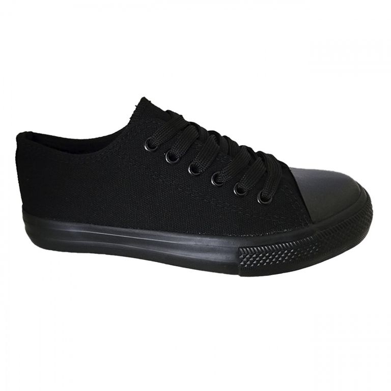 Zapatilla Urbana De lona Full Moda Casual - Negro - 7080