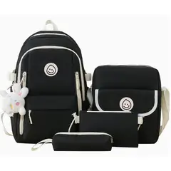DANWEILE - Set Mochila alumno+ Bolso + Lonchera + Estuche - Negro