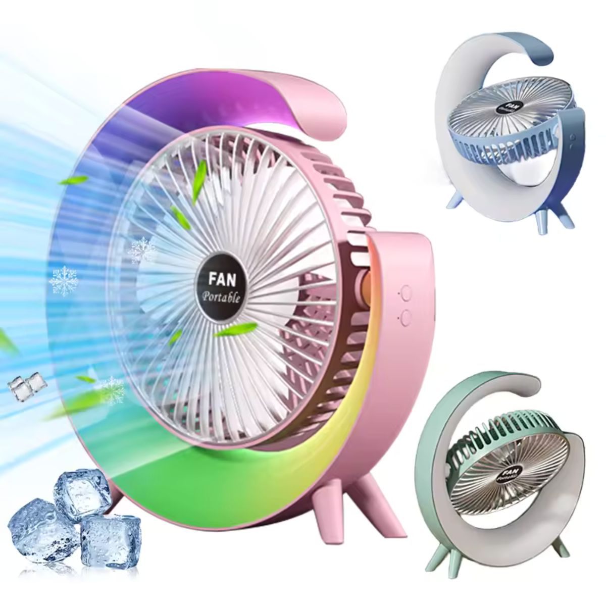 GENERICO - Ventilador-Lampara RGB Forma C
