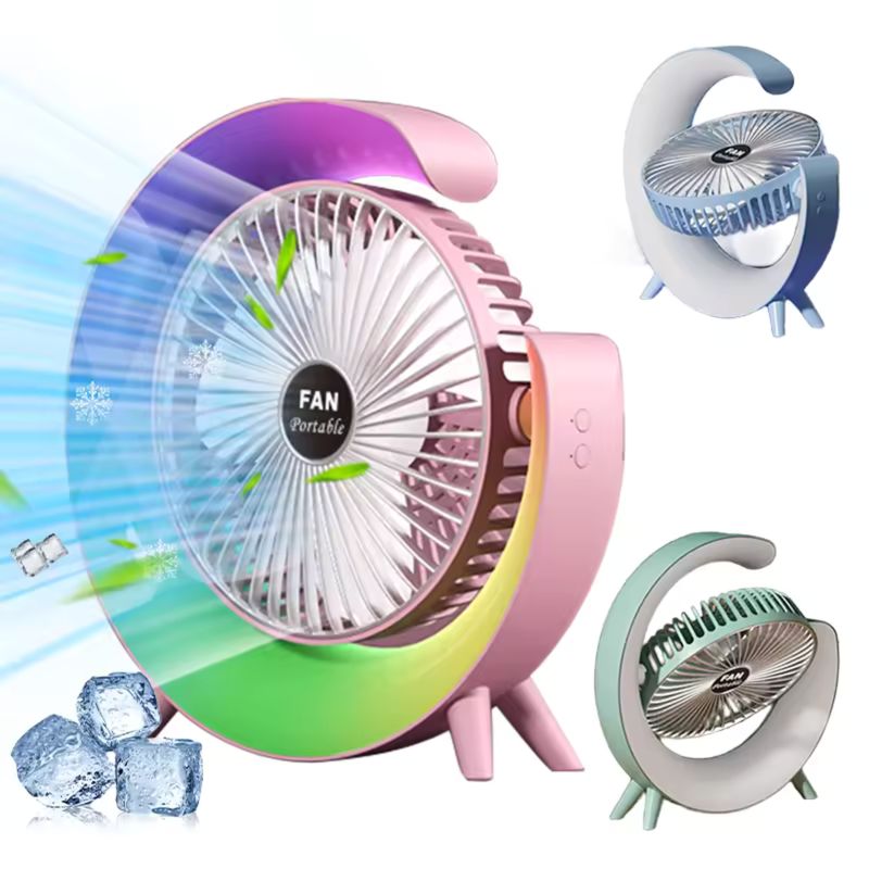 GENERICO - Ventilador-Lampara RGB Forma C