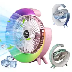 GENERICO - Ventilador-Lampara RGB Forma C