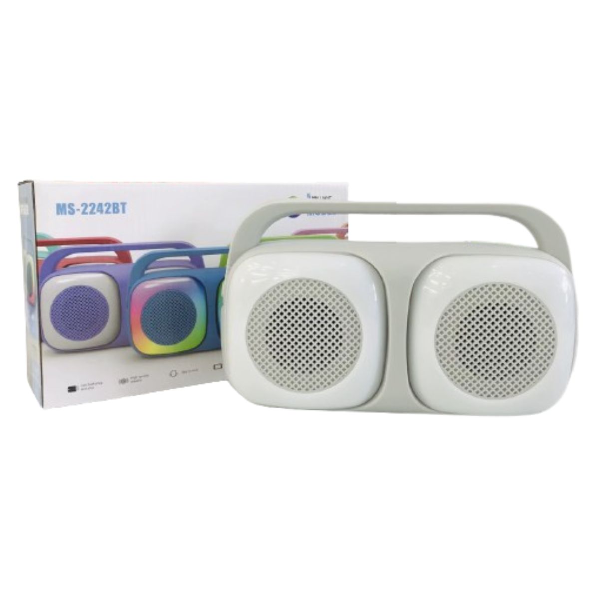 GENERICO - Altavoz Bluetooth Cuadrado Dúo RGB