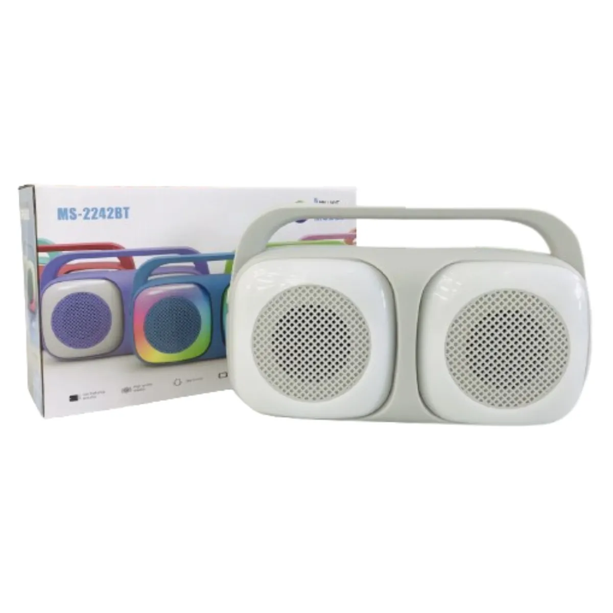 GENERICO - Altavoz Bluetooth Cuadrado Dúo RGB