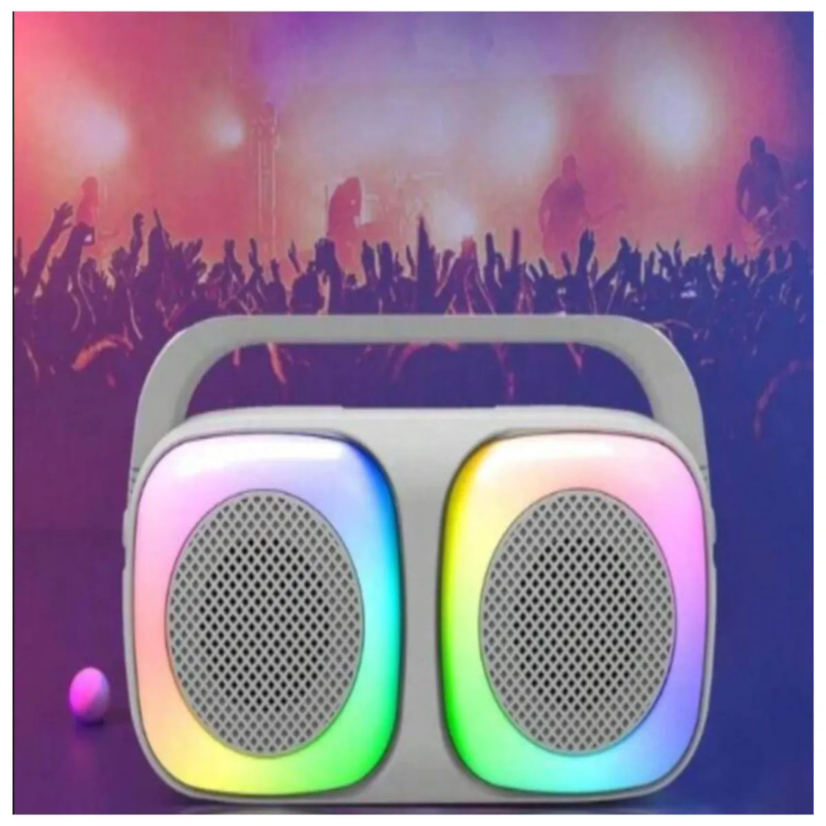 GENERICO - Altavoz Bluetooth Cuadrado Dúo RGB