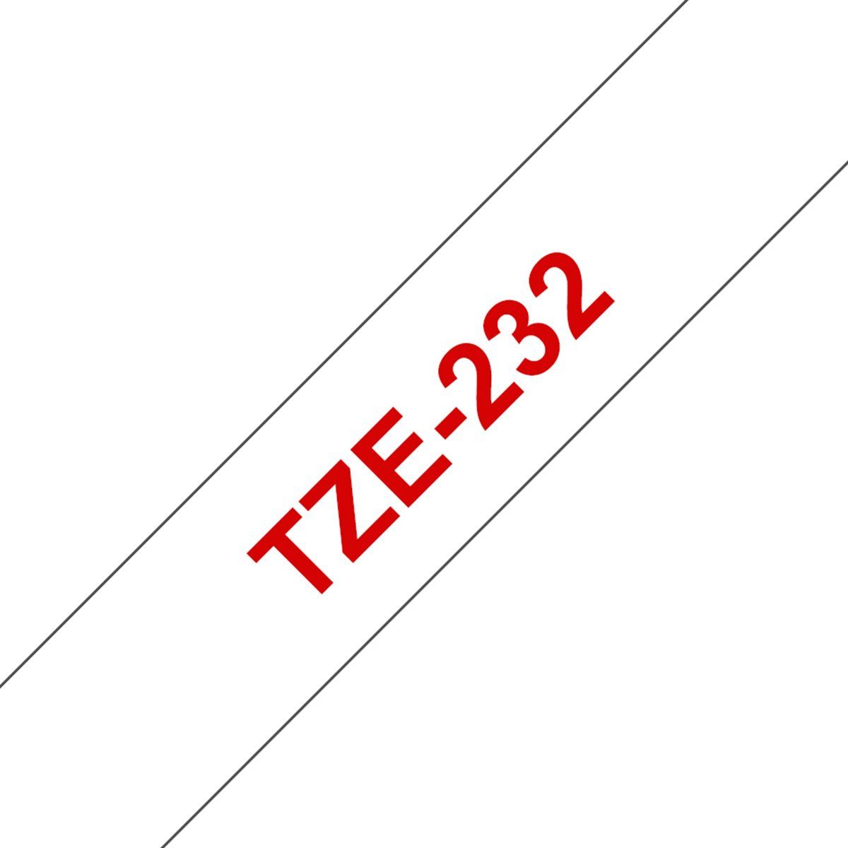 BROTHER - Cinta Brother TZe-232 12mm x 8m rojo sobre blanco