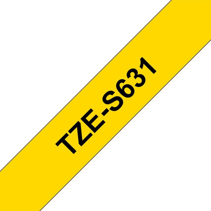 BROTHER - Cinta Brother TZeS631 adhesiva 12mm8m Amarillo texto negro